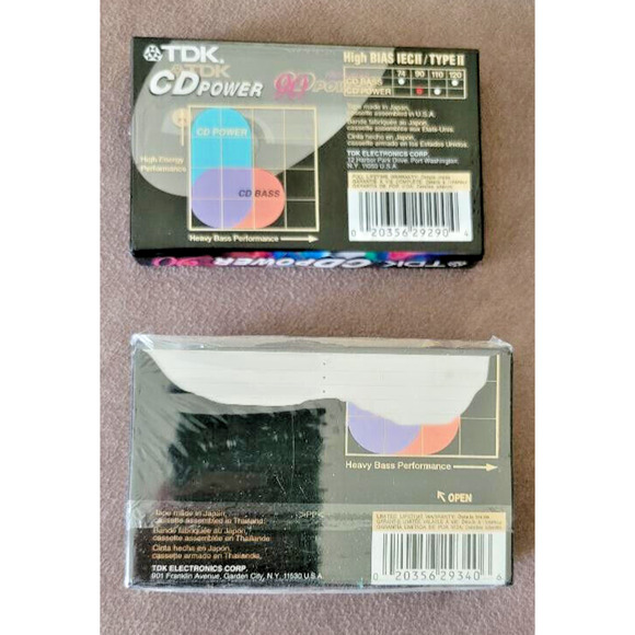 3 TDK CD Power High Bias Sealed Blank Audio Cassette Tapes - Picture 2 of 4